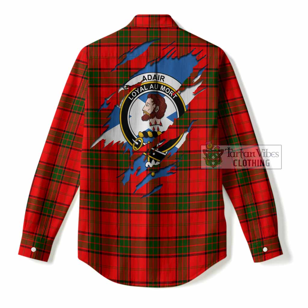 Adair Clan Crest In Me Tartan Women Casual Shirt Scotland Flag Style