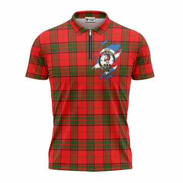 Adair Clan Crest In Me Tartan Zipper Polo Shirt Scotland Flag Style