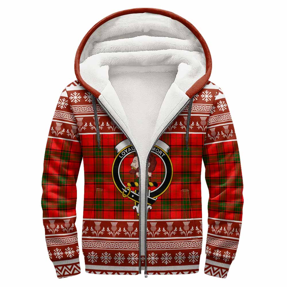 Adair Clan Tartan Christmas Fleece Hoodie with Family Crest - Tartan Vibes Clothing
