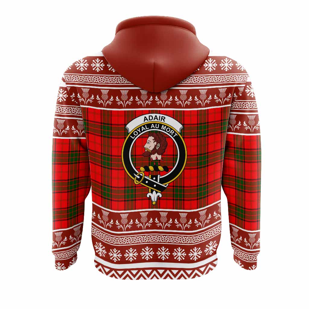 Adair Clan Tartan Christmas Hoodie with Family Crest - Tartan Vibes Clothing