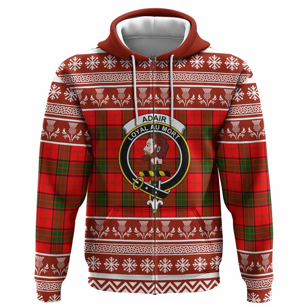 Adair Clan Tartan Christmas Hoodie with Family Crest - Tartan Vibes Clothing