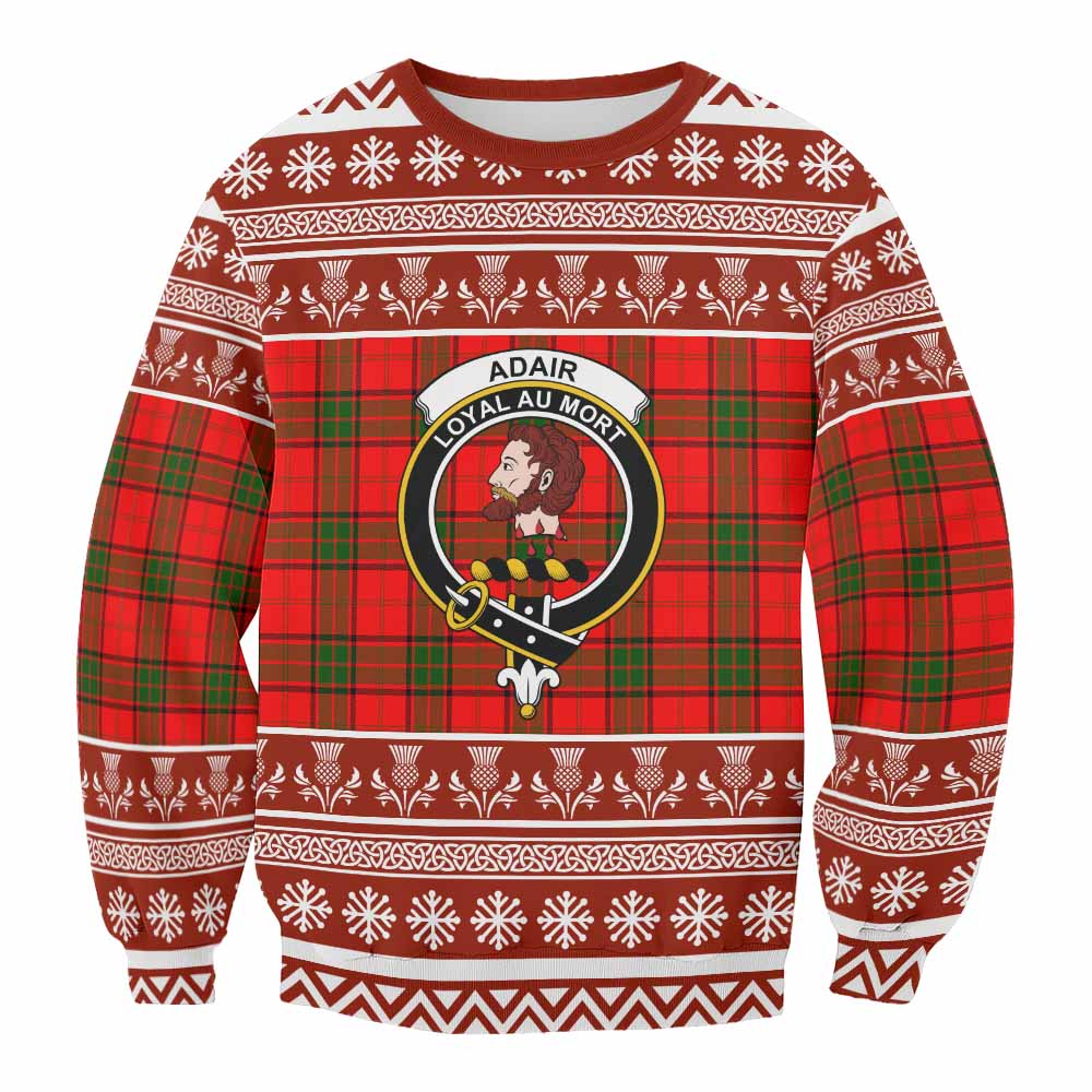 Adair Clan Tartan Christmas Sweatshirt with Family Crest - Tartan Vibes Clothing