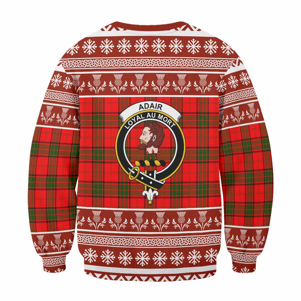 Adair Clan Tartan Christmas Sweatshirt with Family Crest - Tartan Vibes Clothing