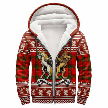 Adair Clan Tartan Crest Christmas Fleece Hoodie Coat of Arms Funny Style