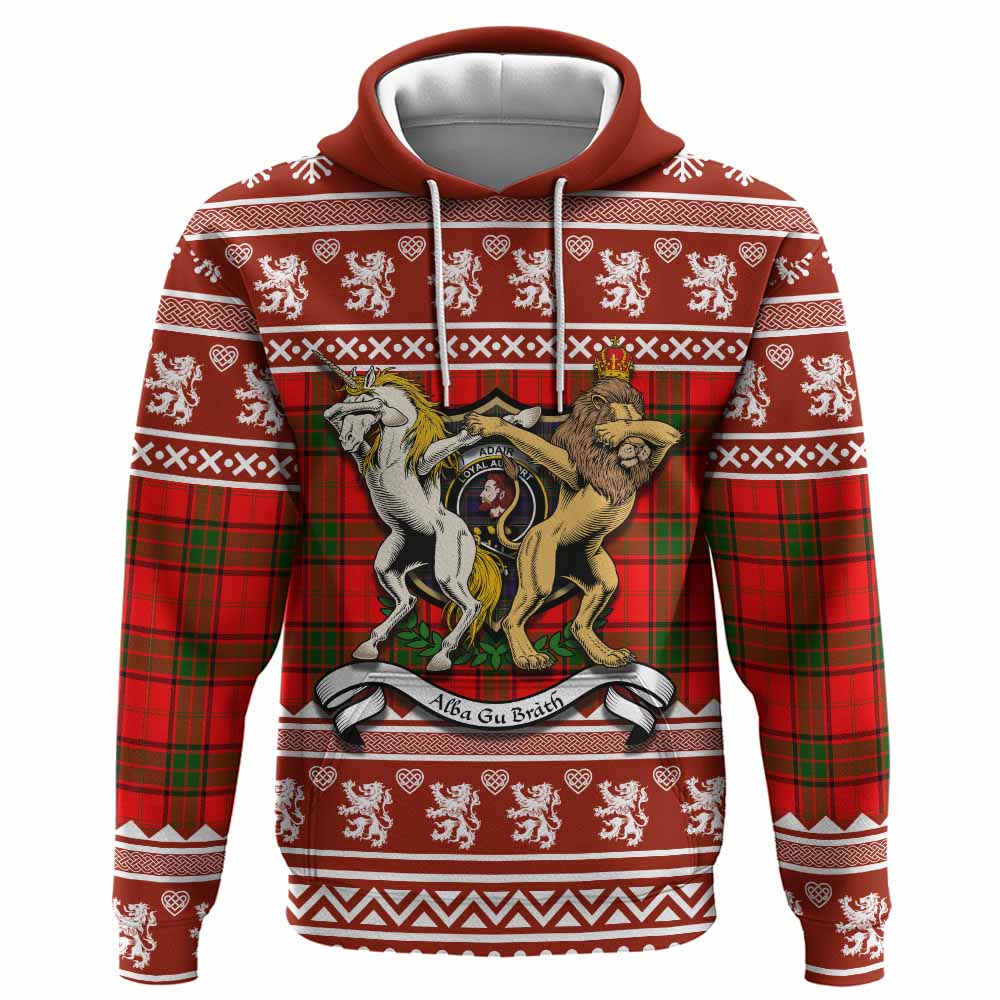 Adair Clan Tartan Crest Christmas Hoodie Coat of Arms Funny Style - Tartan Vibes Clothing