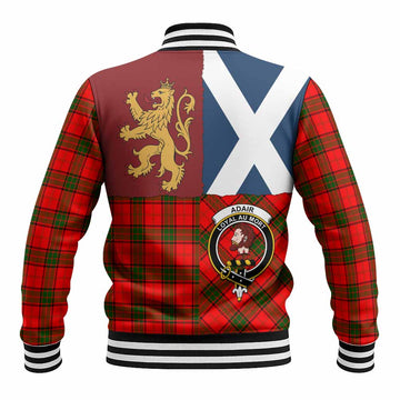 Adair Crest Tartan Baseball Jacket with Lion Rampant Saltire Style