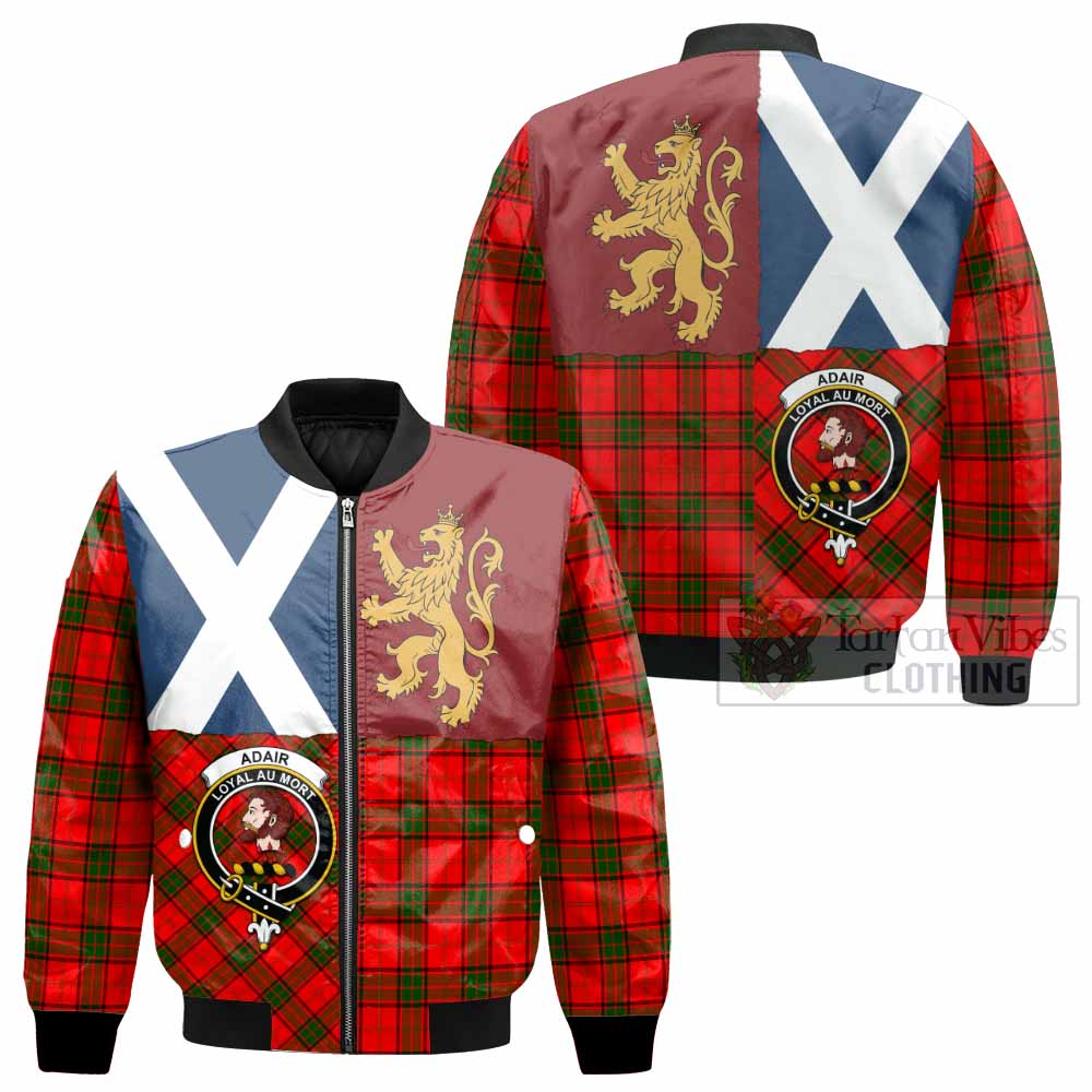 Adair Crest Tartan Bomber Jacket with Lion Rampant Saltire Style
