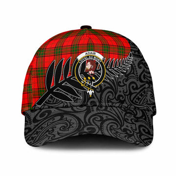 Adair Crest Tartan Classic Cap with New Zealand Silver Fern Half Style