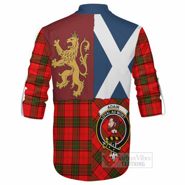Adair Crest Tartan Ghillie Shirt with Lion Rampant Saltire Style
