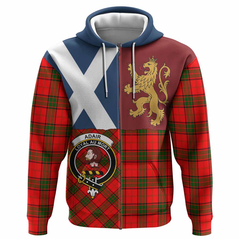 Adair Crest Tartan Hoodie with Lion Rampant Saltire Style