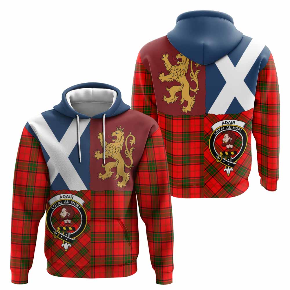 Adair Crest Tartan Hoodie with Lion Rampant Saltire Style