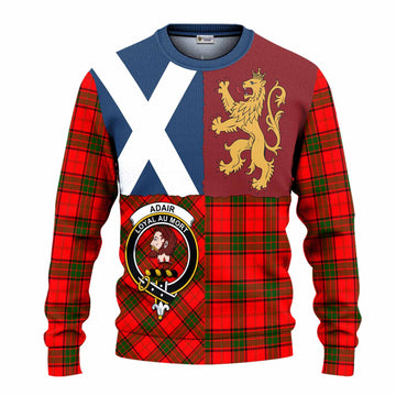 Adair Crest Tartan Knitted Sweater with Lion Rampant Saltire Style