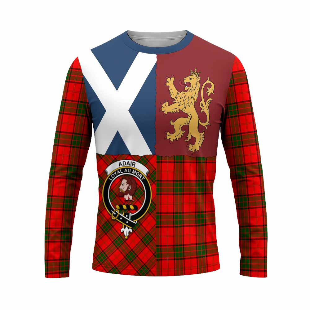 Adair Crest Tartan Long Sleeve T-Shirt with Lion Rampant Saltire Style