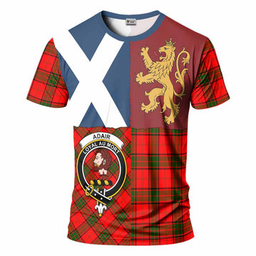 Adair Crest Tartan T-Shirt with Lion Rampant Saltire Style