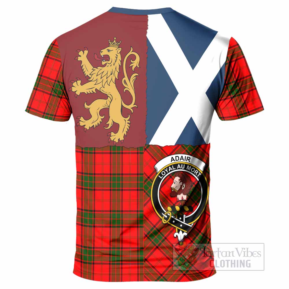 Adair Crest Tartan T-Shirt with Lion Rampant Saltire Style