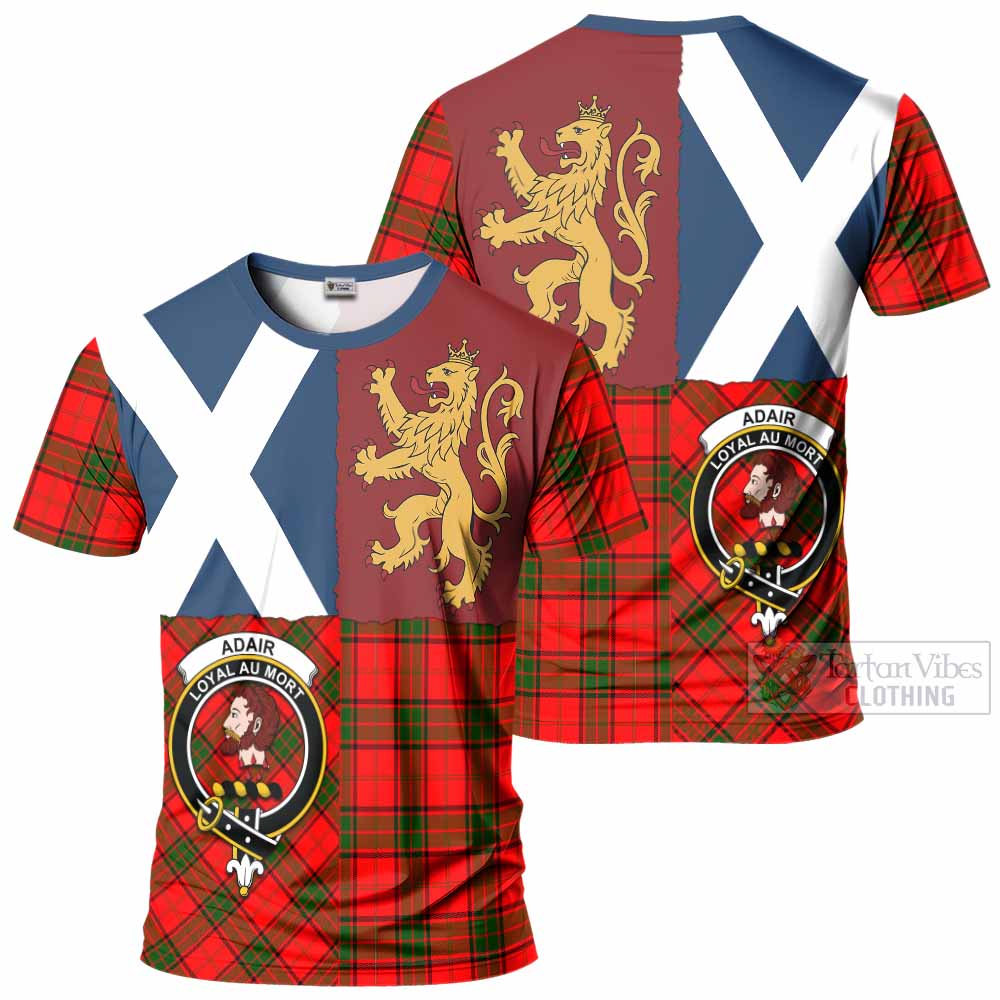 Adair Crest Tartan T-Shirt with Lion Rampant Saltire Style