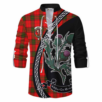 Adair Family Crest Tartan Ghillie Shirt Alba Thistle Inspired