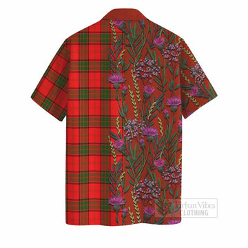 Adair Family Crest Tartan Hawaiian Shirt Scottish Thistle Flower Pattern Half Style - Tartan Vibes Clothing