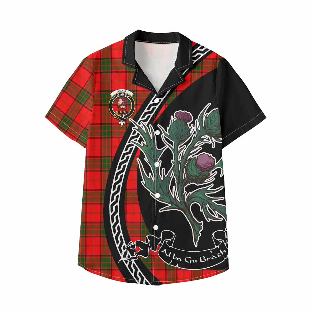 Adair Family Crest Tartan Kid Hawaiian Shirt Alba Thistle Inspired - Tartan Vibes Clothing