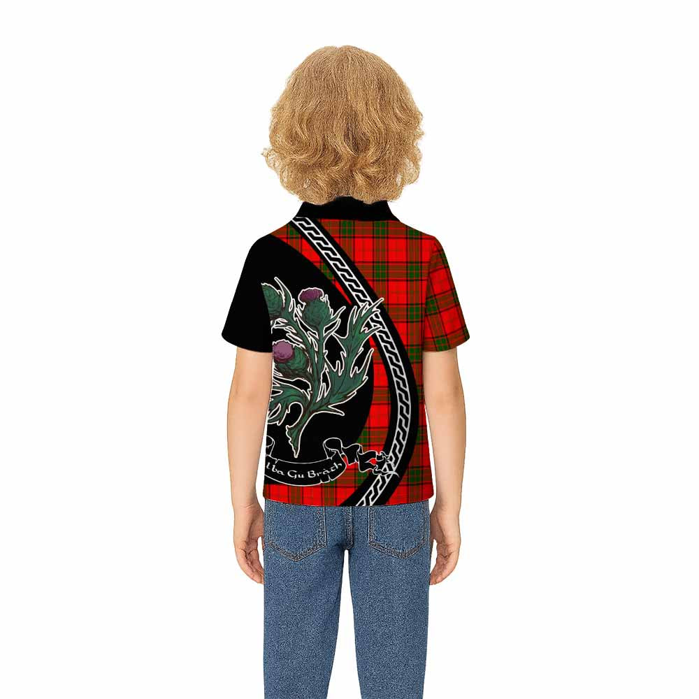 Adair Family Crest Tartan Kid Polo Shirt Alba Thistle Inspired - Tartan Vibes Clothing