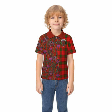 Adair Family Crest Tartan Kid Polo Shirt Scottish Thistle Flower Pattern Half Style - Tartan Vibes Clothing