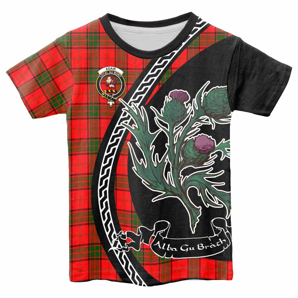 Adair Family Crest Tartan Kid T-shirt Alba Thistle Inspired - Tartan Vibes Clothing