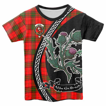 Adair Family Crest Tartan Kid T-shirt Alba Thistle Inspired - Tartan Vibes Clothing