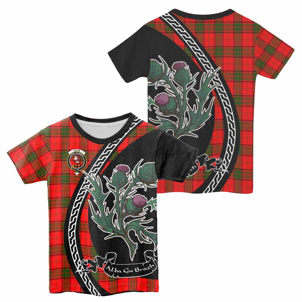 Adair Family Crest Tartan Kid T-shirt Alba Thistle Inspired - Tartan Vibes Clothing