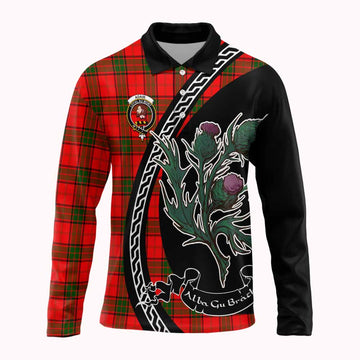 Adair Family Crest Tartan Long Sleeve Polo Shirt Alba Thistle Inspired