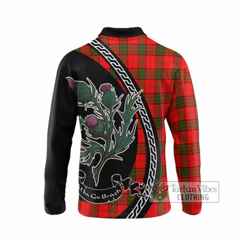 Adair Family Crest Tartan Long Sleeve Polo Shirt Alba Thistle Inspired