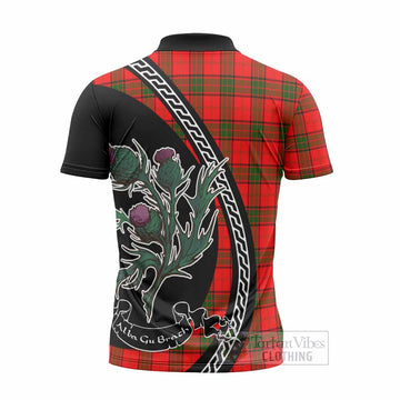 Adair Family Crest Tartan Zipper Polo Shirt Alba Thistle Inspired - Tartan Vibes Clothing