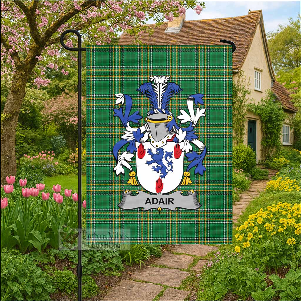 Adair Irish Clan Tartan Flag with Coat of Arms