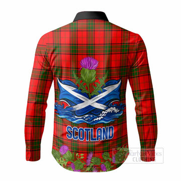 Adair Scotland Tartan Crest Thistle Heritage Long Sleeve Button Shirts