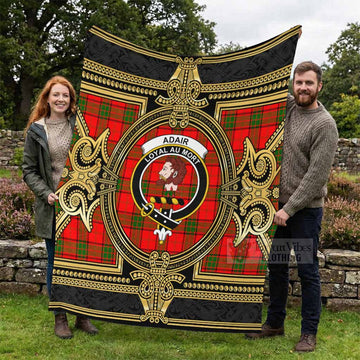 Adair Scottish Tartan Crest Blanket Royal Stylized