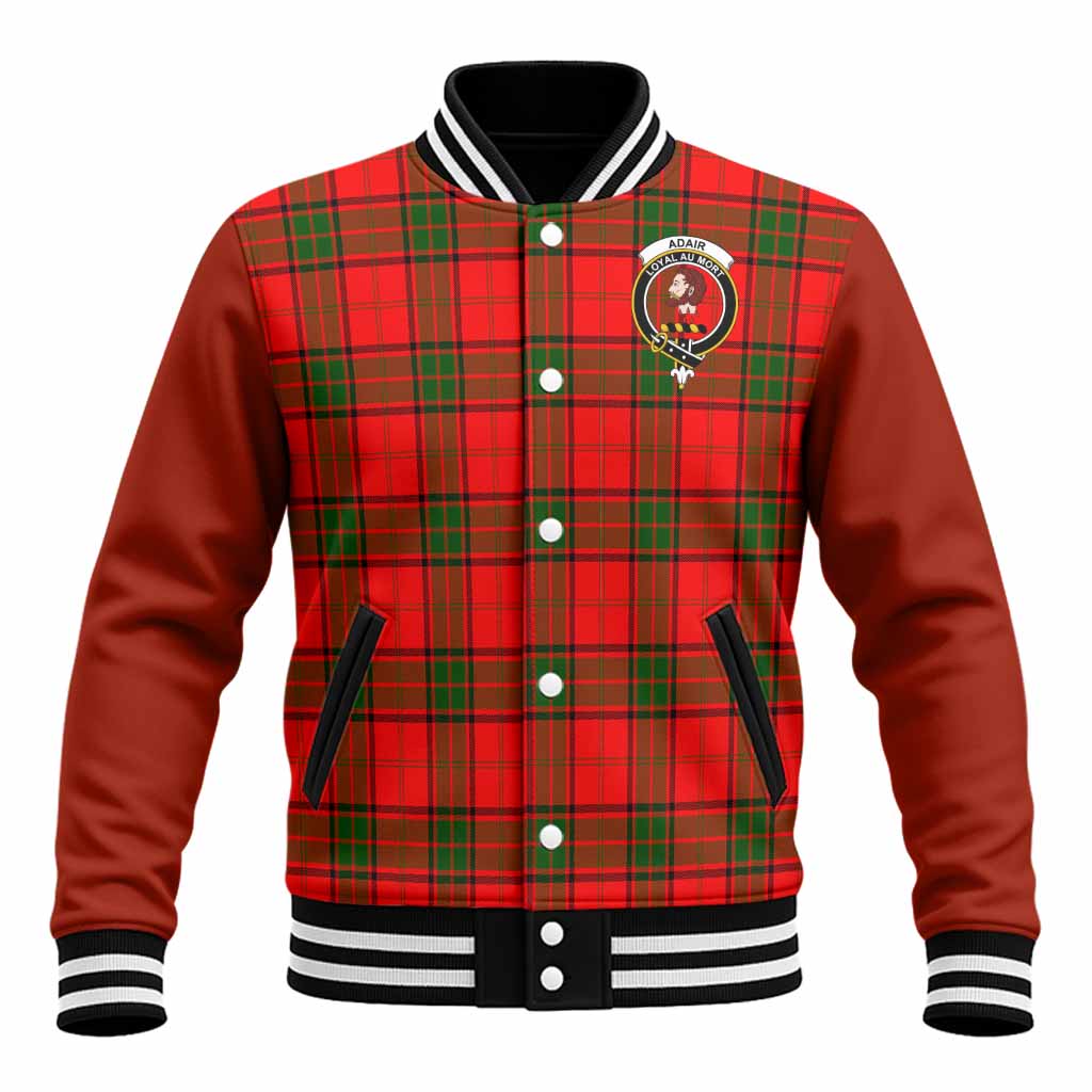 Adair Tartan Accent Baseball Jacket with Family Crest