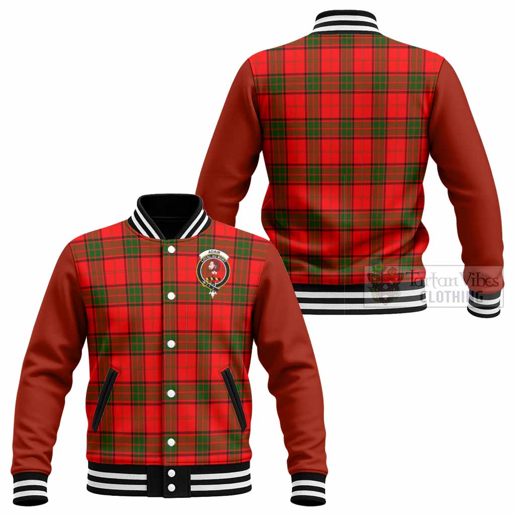 Adair Tartan Accent Baseball Jacket with Family Crest