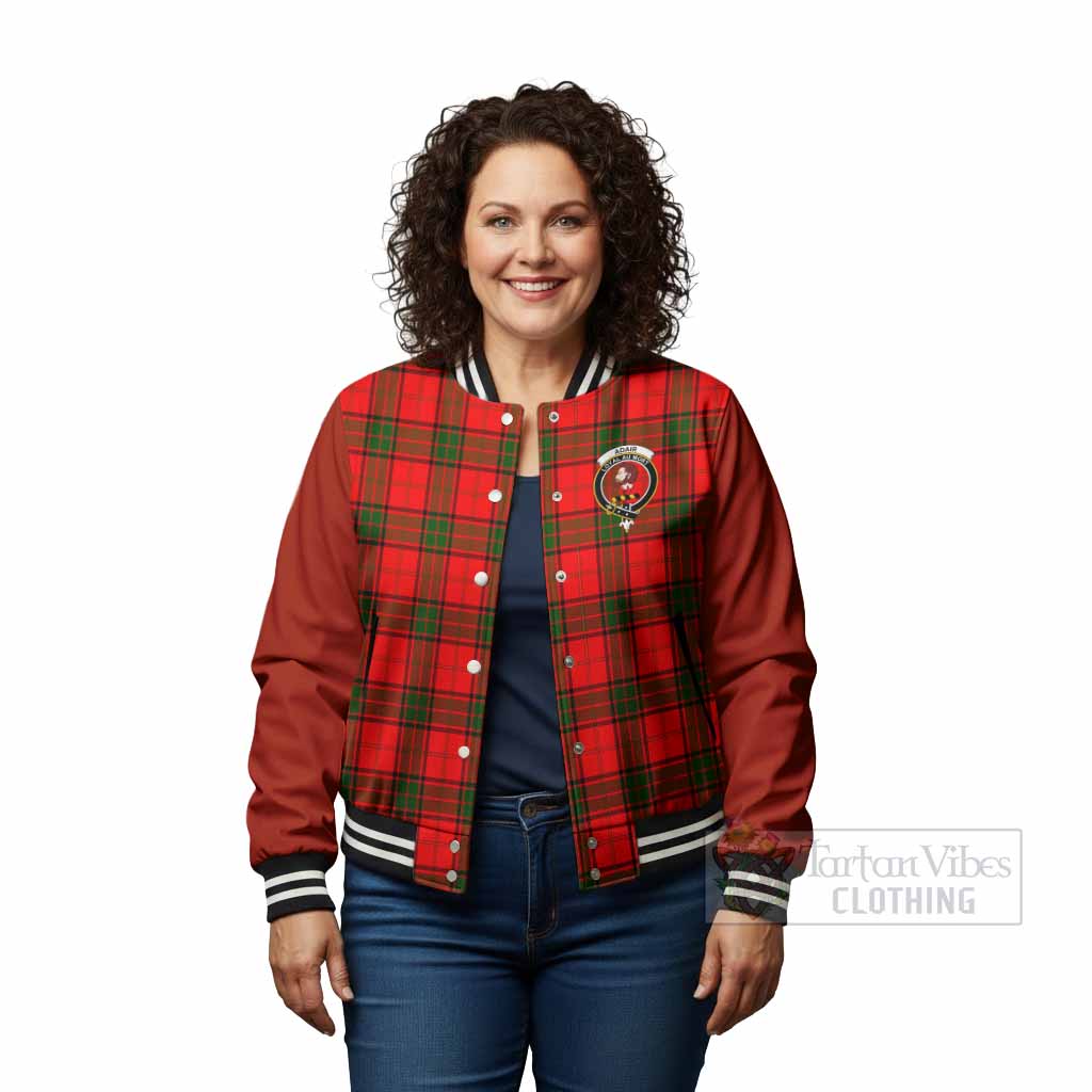 Adair Tartan Accent Baseball Jacket with Family Crest