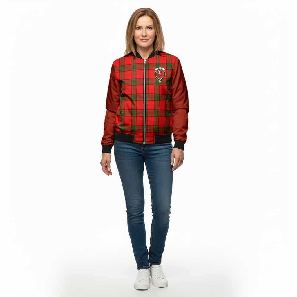 Adair Tartan Accent Bomber Jacket with Family Crest