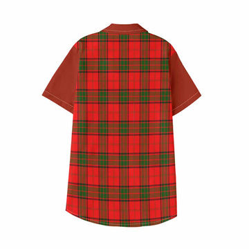 Adair Tartan Accent Kid Hawaiian Shirt with Family Crest