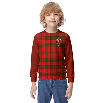 Adair Tartan Accent Kid Knitted Sweatshirt with Family Crest