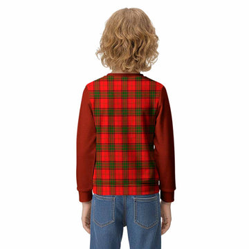 Adair Tartan Accent Kid Knitted Sweatshirt with Family Crest