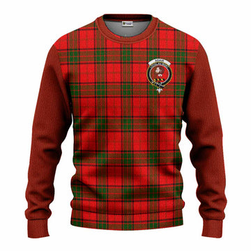 Adair Tartan Accent Knitted Sweater with Family Crest