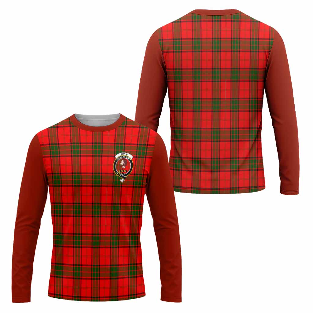 Adair Tartan Accent Long Sleeve T-Shirt with Family Crest