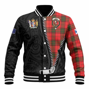 Adair Tartan Baseball Jacket New Zealand Pattern Unique Zipper Stylized
