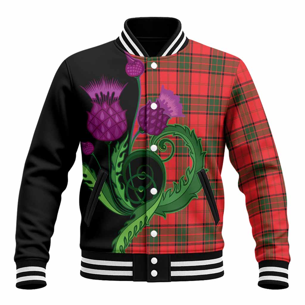 Adair Tartan Baseball Jacket Traditional Scottish Thistle