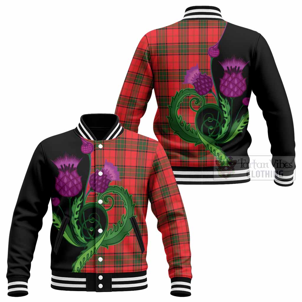 Adair Tartan Baseball Jacket Traditional Scottish Thistle