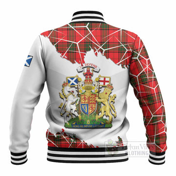 Adair Tartan Baseball Jacket with Family Crest and Lion Rampant Grunge Style
