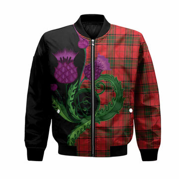 Adair Tartan Bomber Jacket Traditional Scottish Thistle