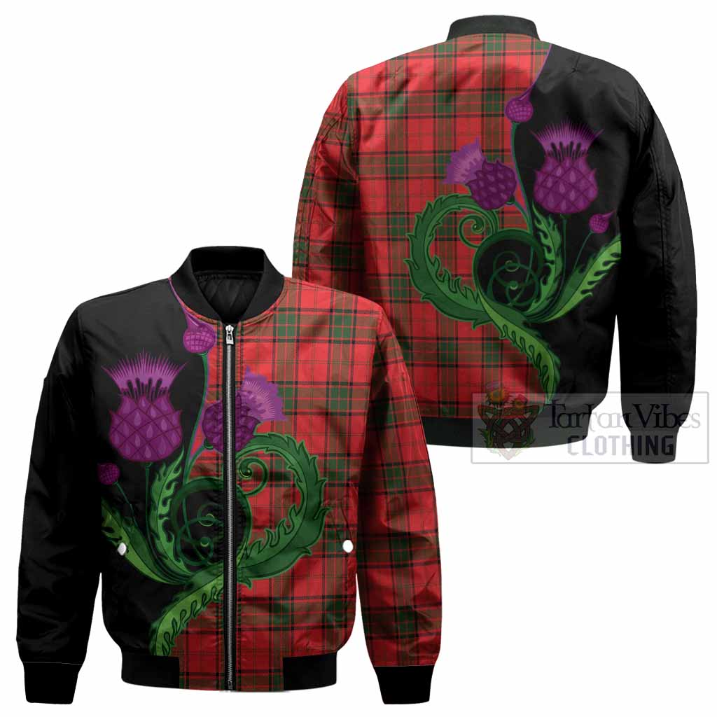 Adair Tartan Bomber Jacket Traditional Scottish Thistle