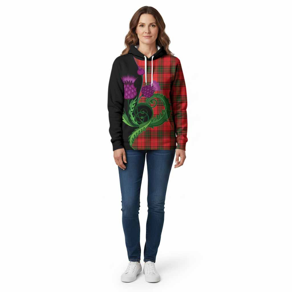 Adair Tartan Cotton Hoodie Traditional Scottish Thistle
